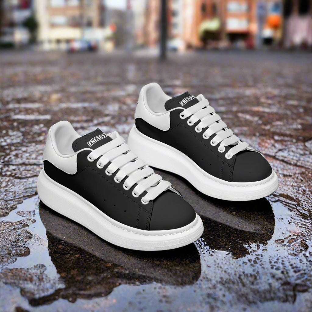 Freaky Shoes® Black Lace Up Sneakers - Freaky Shoes®