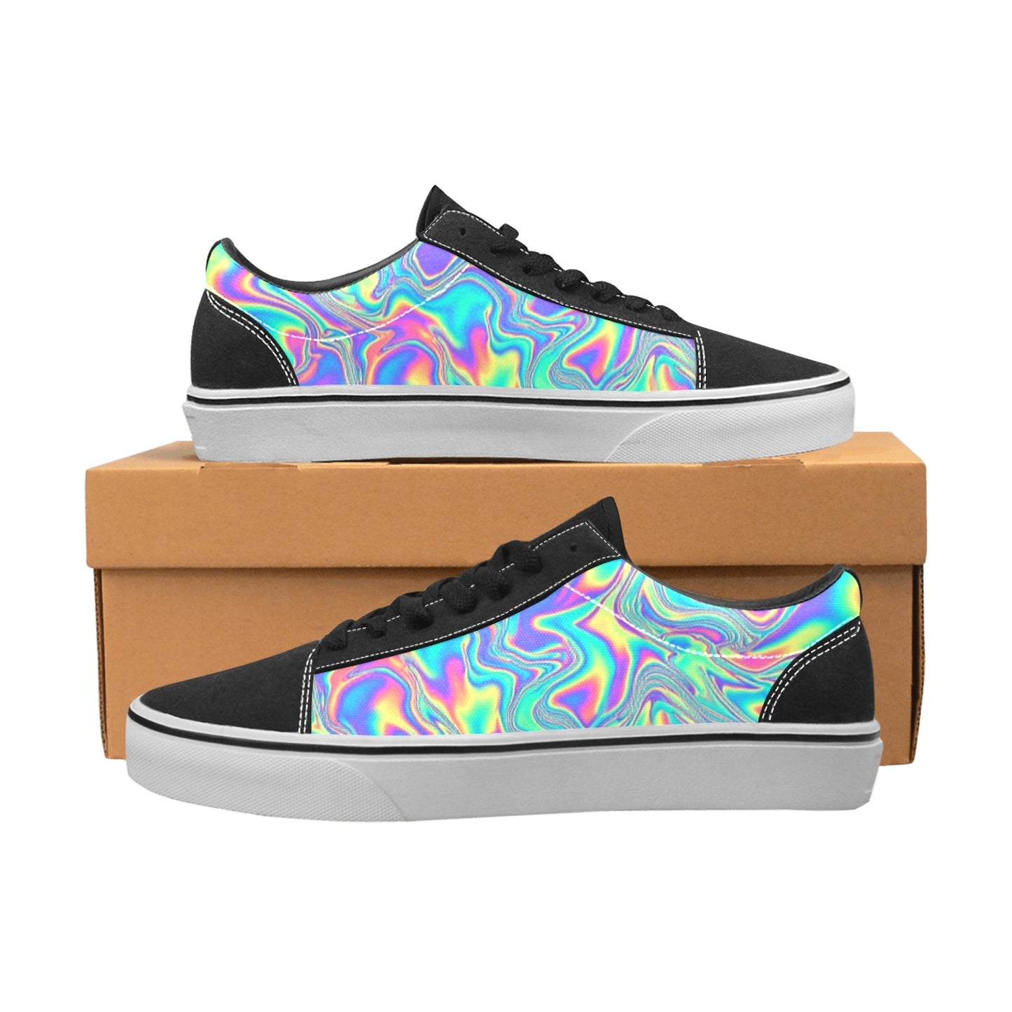 MEN'S Holographic Tribal Blaze 4 Low Top Skateboarding Aesthetic Custom Shoes