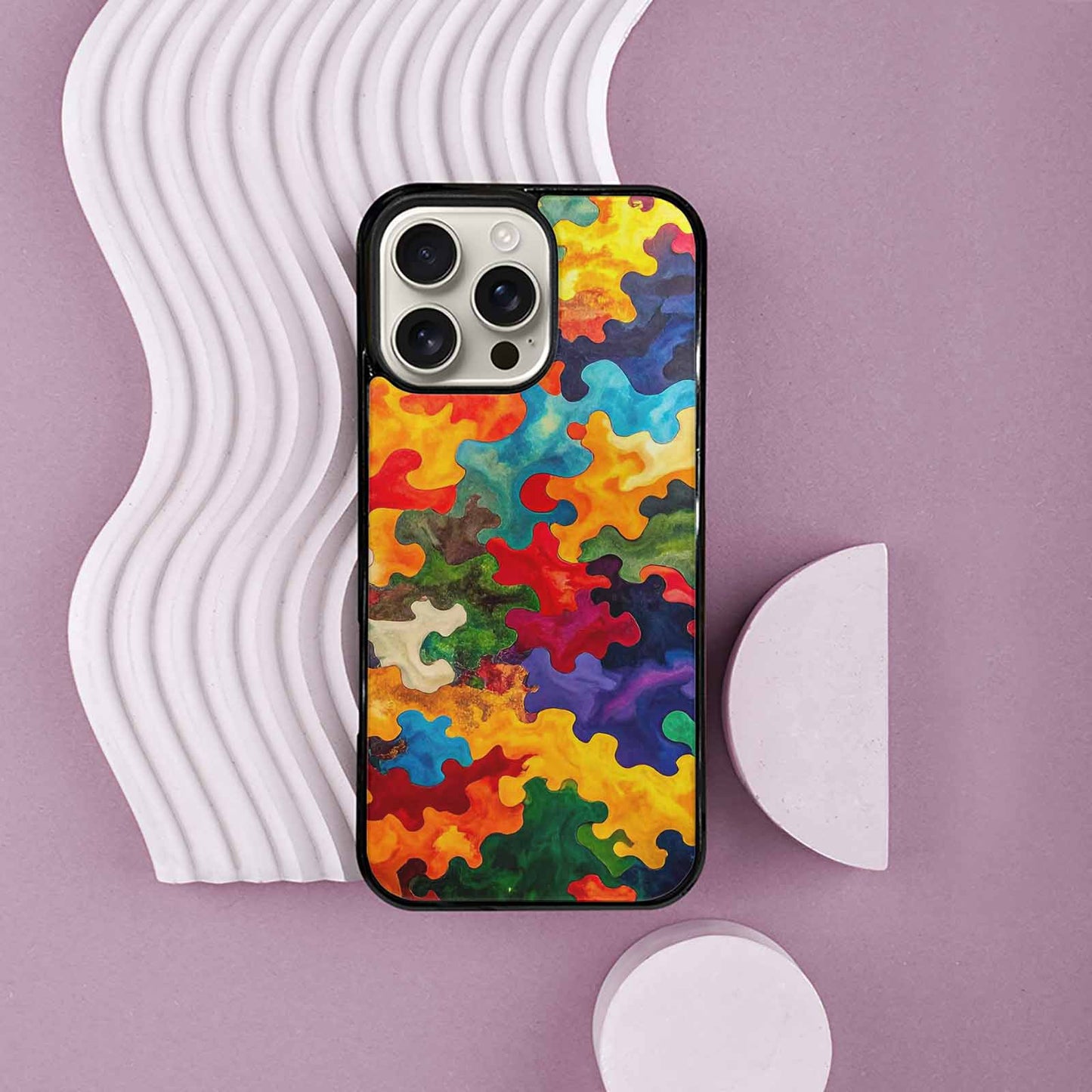 iPhone 16 Pro Max Case — Camo Patches Full Color Vibrant Camo, Custom Printed Phone Case