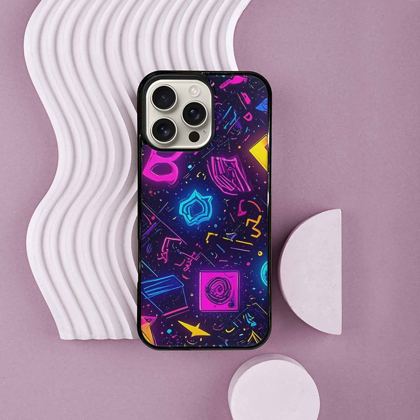 iPhone 16 Pro Max Case — 80s Retro Motif 80s Retro Motifs, Custom Art Phone Cover