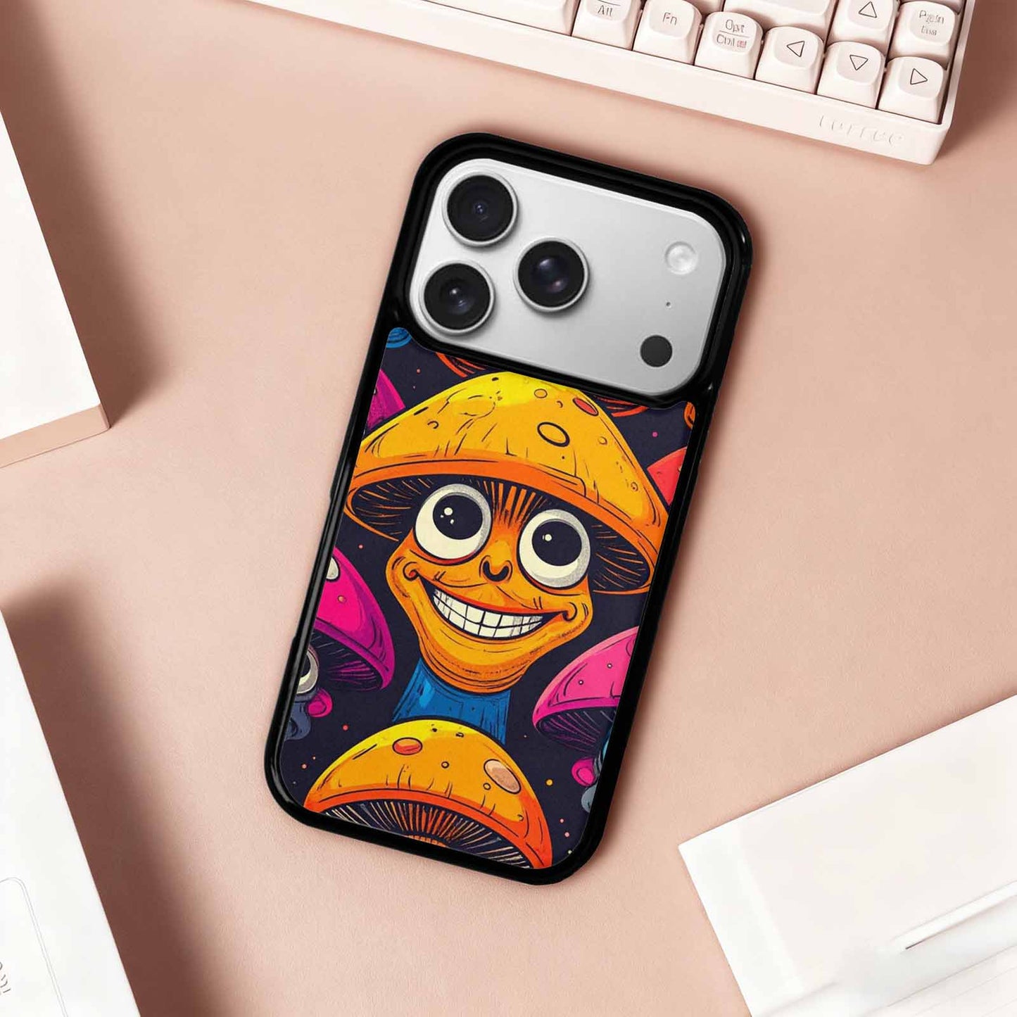 iPhone 17 Pro Case — Retro Mushroom Cartoon Art Pattern Retro, Custom Designed Case Cover