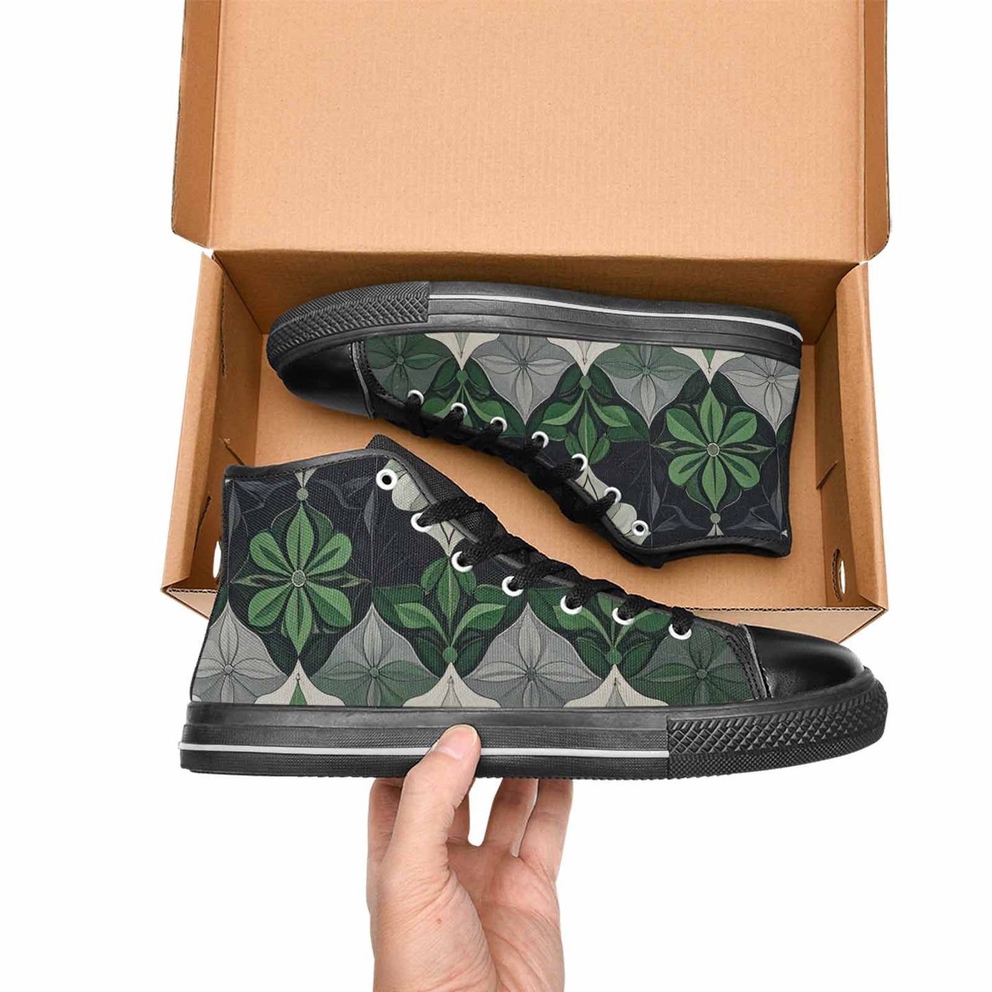 MEN'S Aromantic Flag Color High Top Canvas Aesthetic Custom Shoes