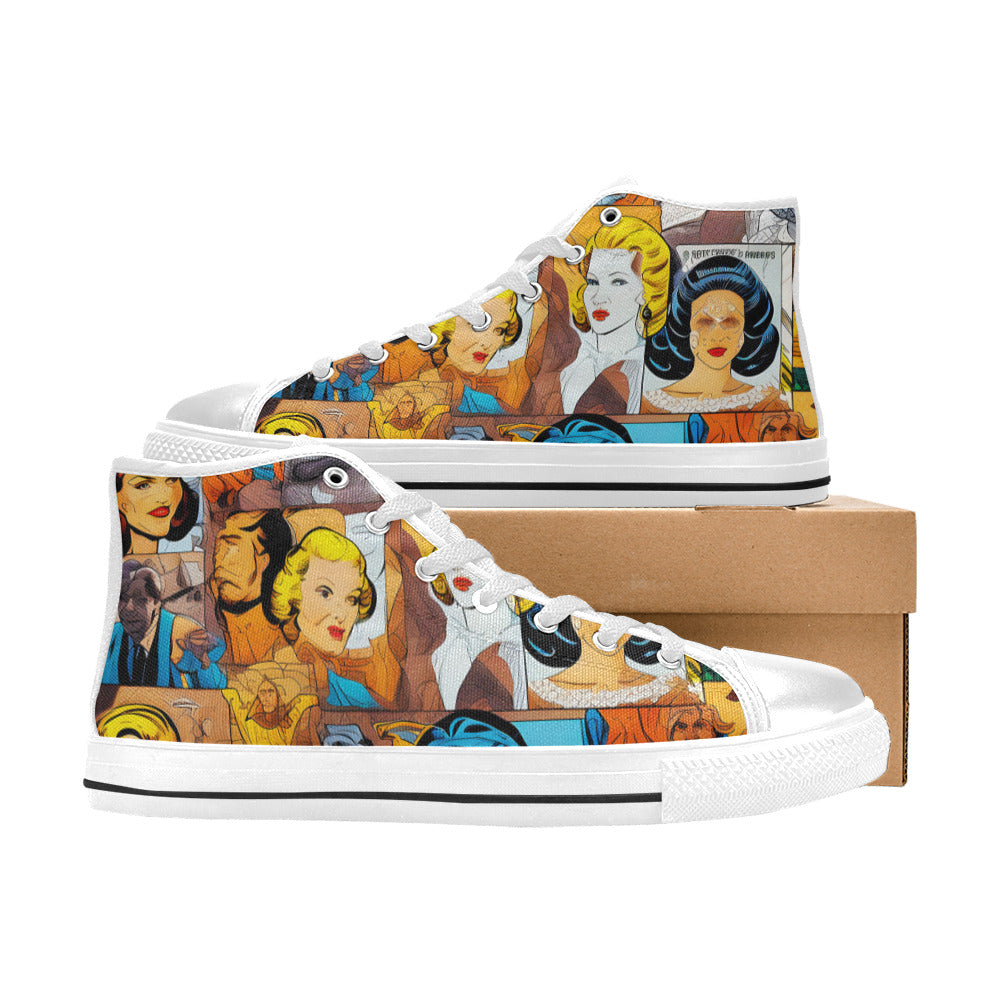 WOMEN'S Cc Pop Art High Top Canvas Surreal Shoes