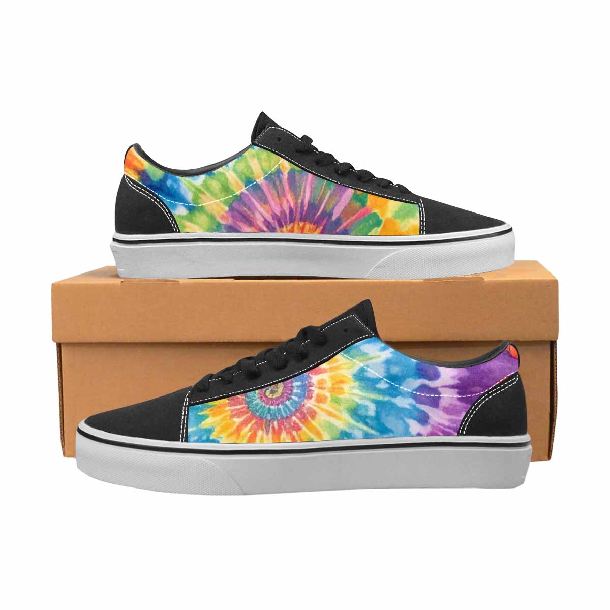 WOMEN'S Mushrooms Tie Dye Lace-Up Canvas Grunge Custom Shoes