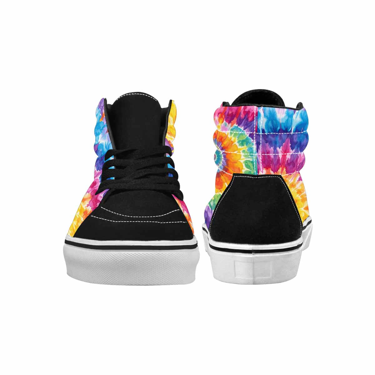 WOMEN'S Tie Dye Swirl High Top Canvas Vivid Custom Sneakers