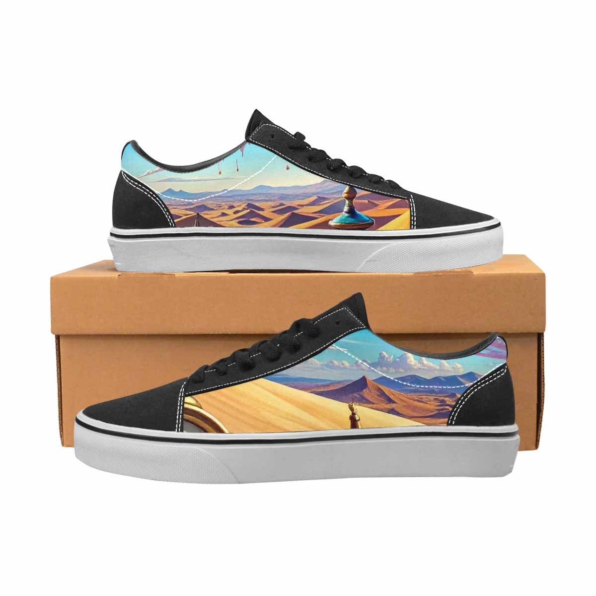 WOMEN'S Surrealist Desert Dreamscape Canvas Lace-Up Aesthetic Shoes