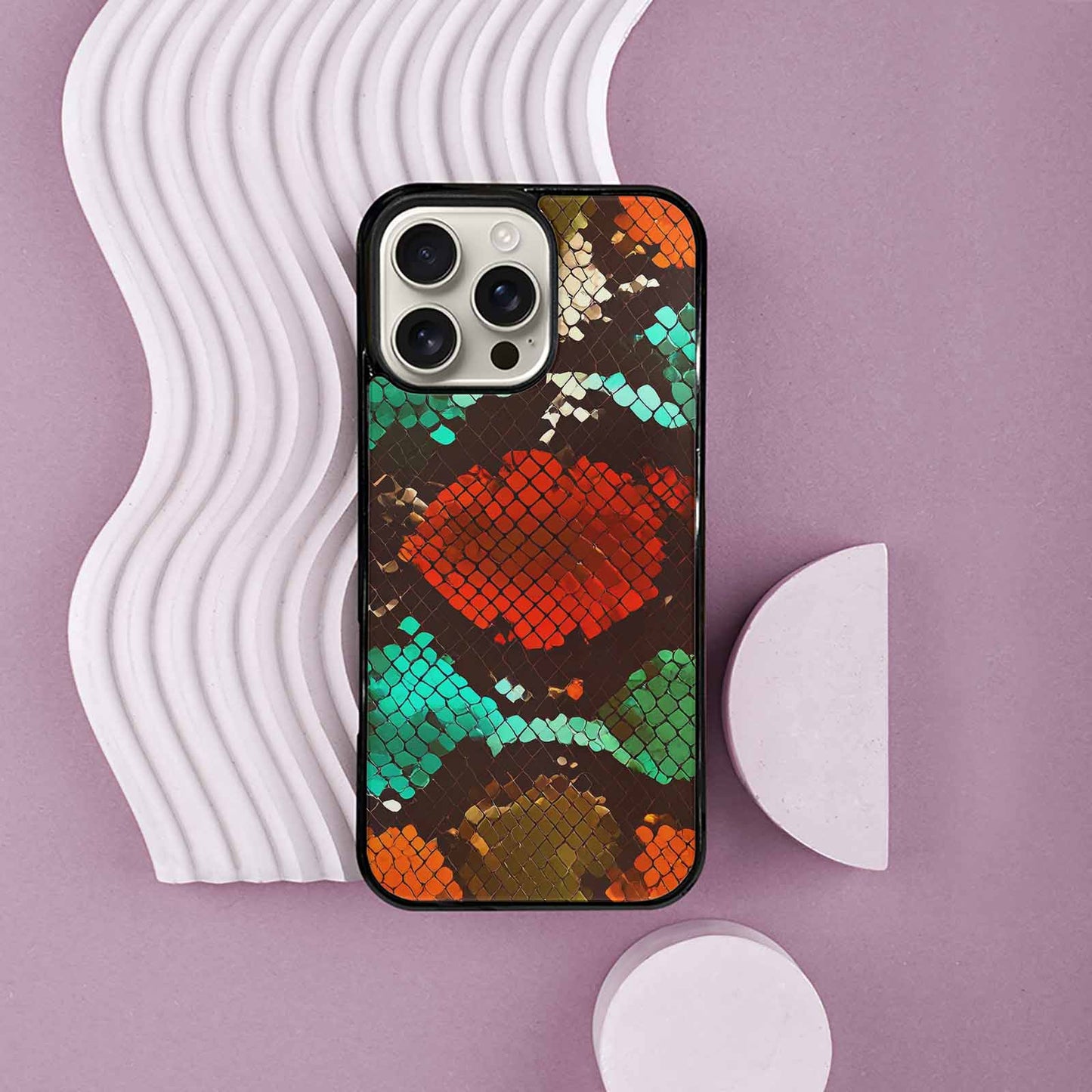 iPhone 16 Pro Max Case — Snake Print Dark Seamless Pattern Vibrant, Custom Designed Case Cover