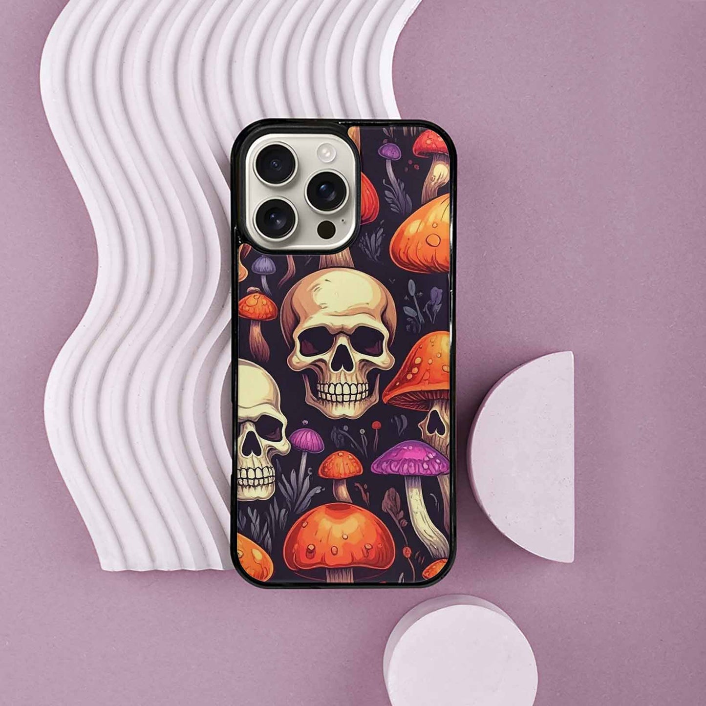 iPhone 16 Pro Max Case — Mushroom Skulls, Personalized Phone Case