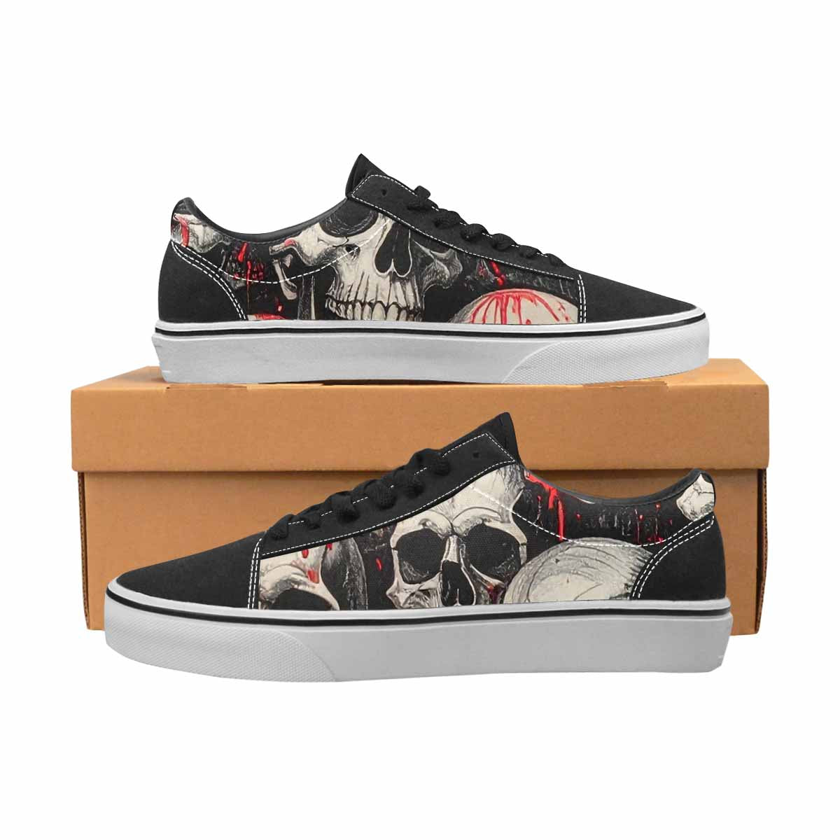 WOMEN'S Rainbow From Skull S Lace-Up Canvas Dreamlike Custom Shoes