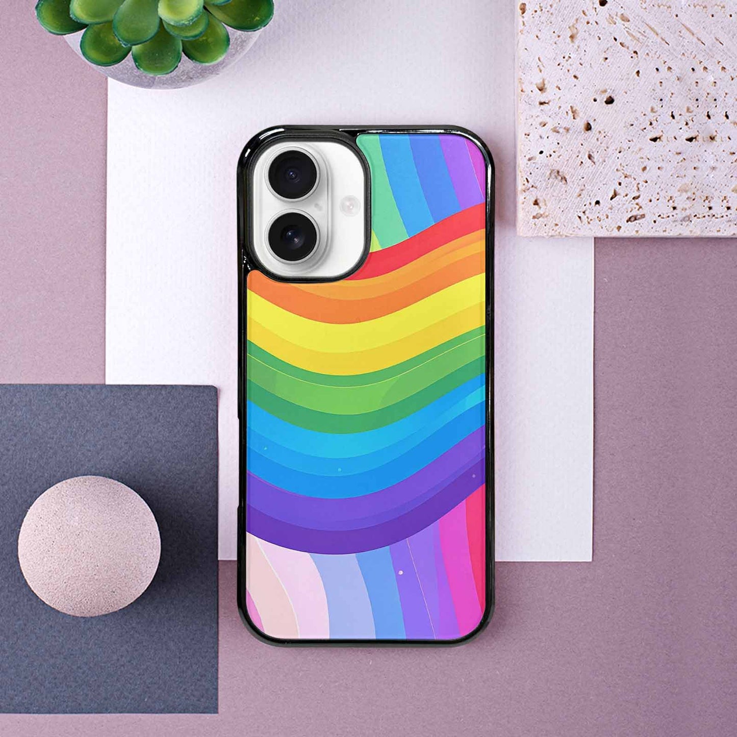 iPhone 16 Case — Rainbow Pride, Custom Art Phone Cover