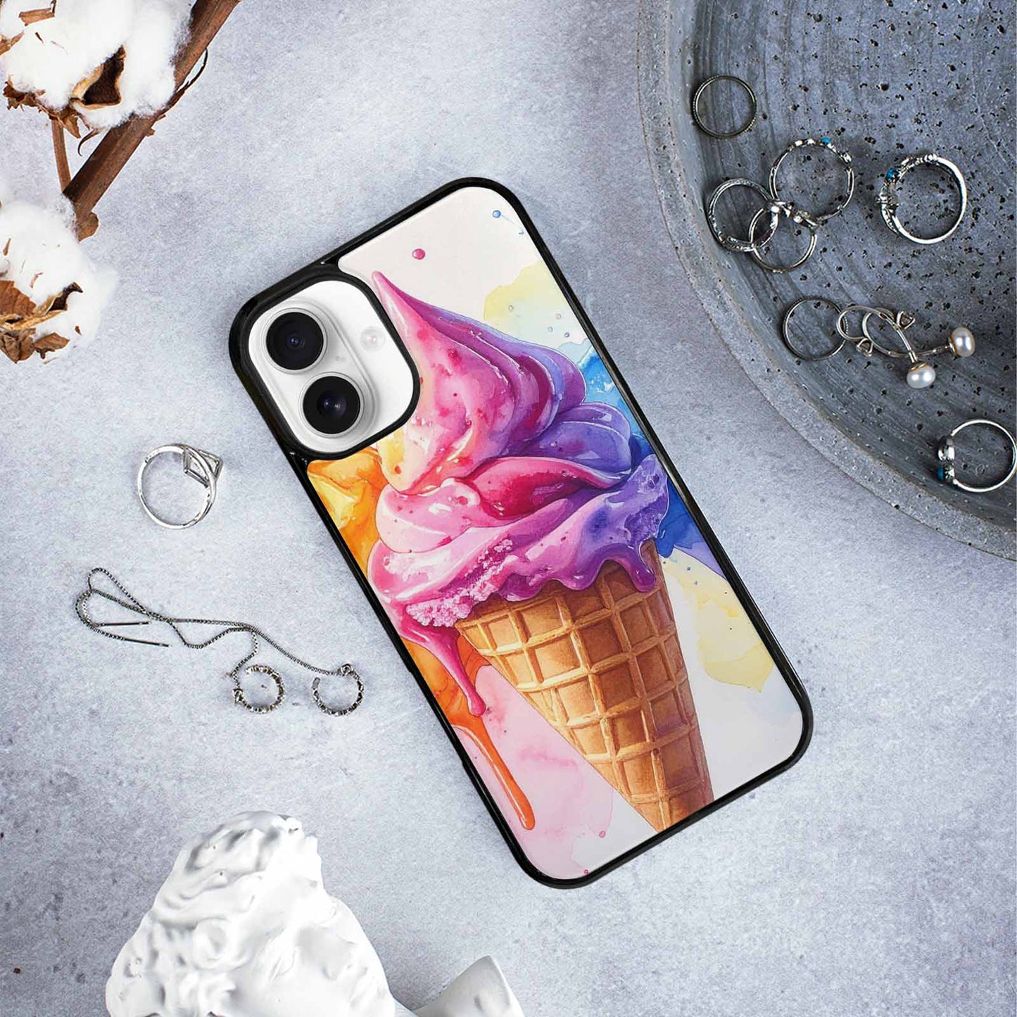 iPhone 16 Plus Case — Melting Icecream Collage Custom Personalized Phone, Custom Art Phone Cover