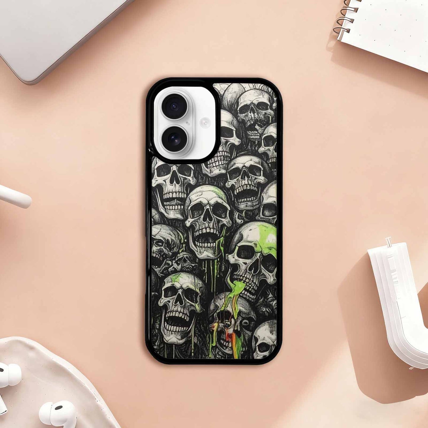 iPhone 17 Case — Rainbow From Skull\'s Mouth Gothic Skulls, Custom Designed Case Cover