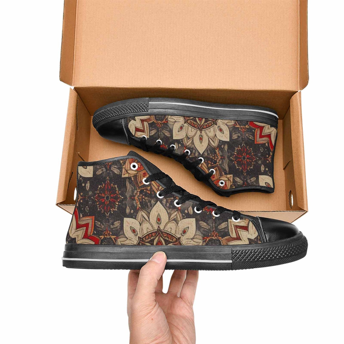 MEN'S Mandala High Top Canvas Cottagecore Custom Sneakers