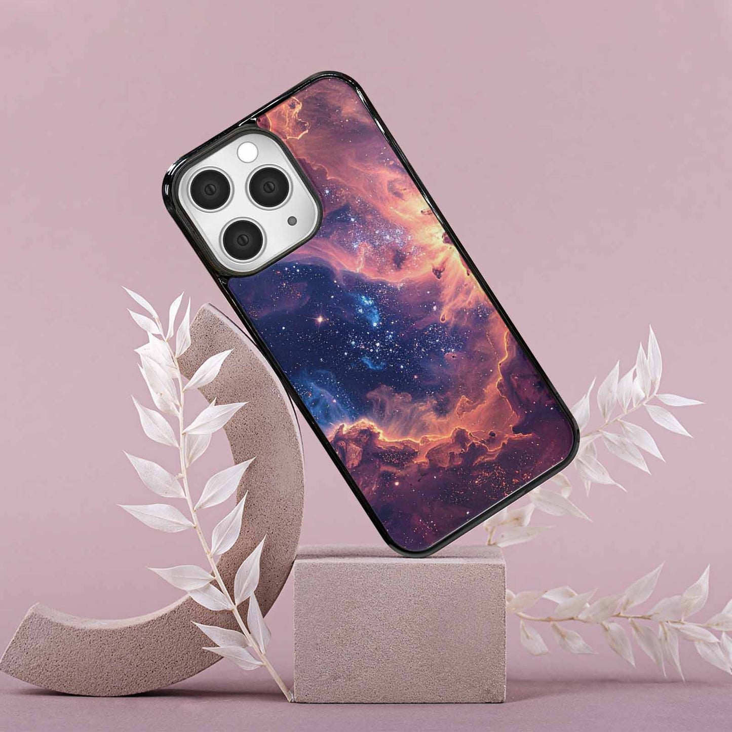 iPhone 15 Pro Max Case — Nebula Texture With Dense Star Cluster, Original Design Phone Case