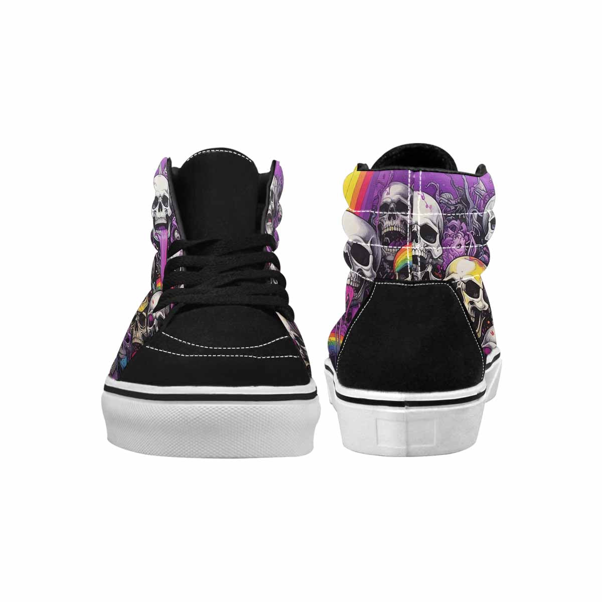 MEN'S Rainbow From Skull S High Top Canvas Wallpaper Art Sneakers