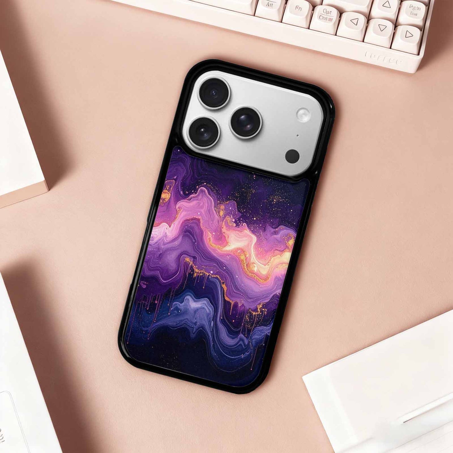 iPhone 17 Pro Case — Seamless Repeating Pattern Of Overlapping Galaxy, Custom Made Phone Cover