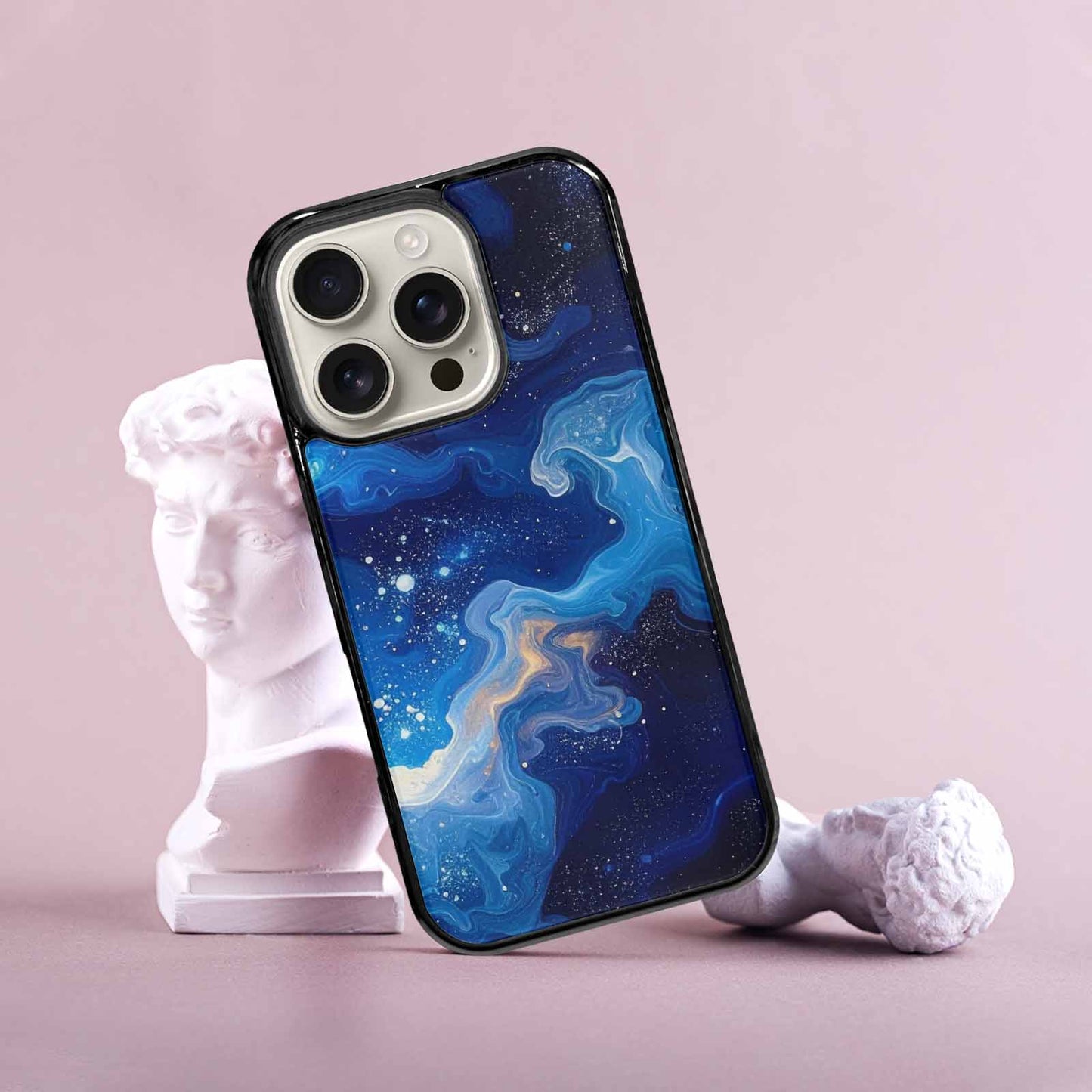 iPhone 16 Pro Case — Galaxy Art Blue Starfield Small Galaxy, Custom Designed Case Cover