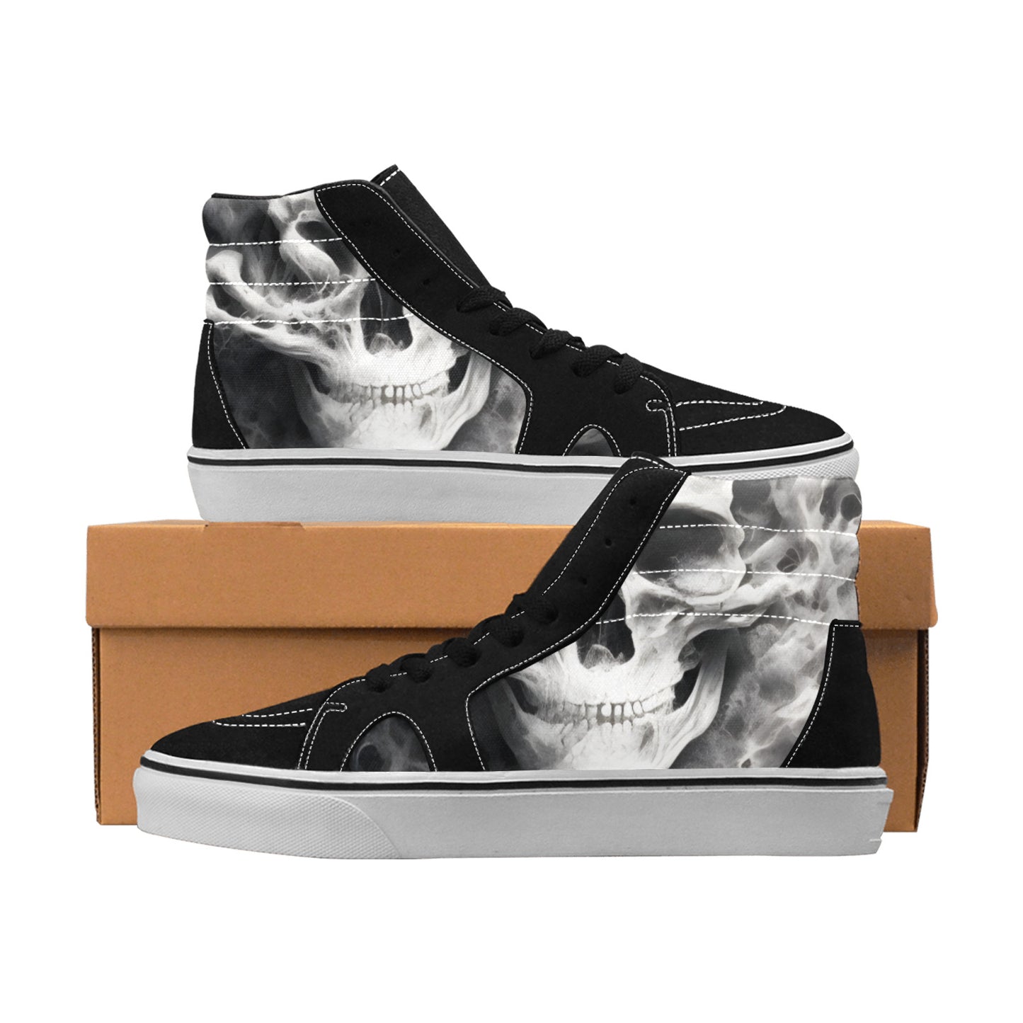 WOMEN'S Skull High Top Skateboarding Grunge Sneakers