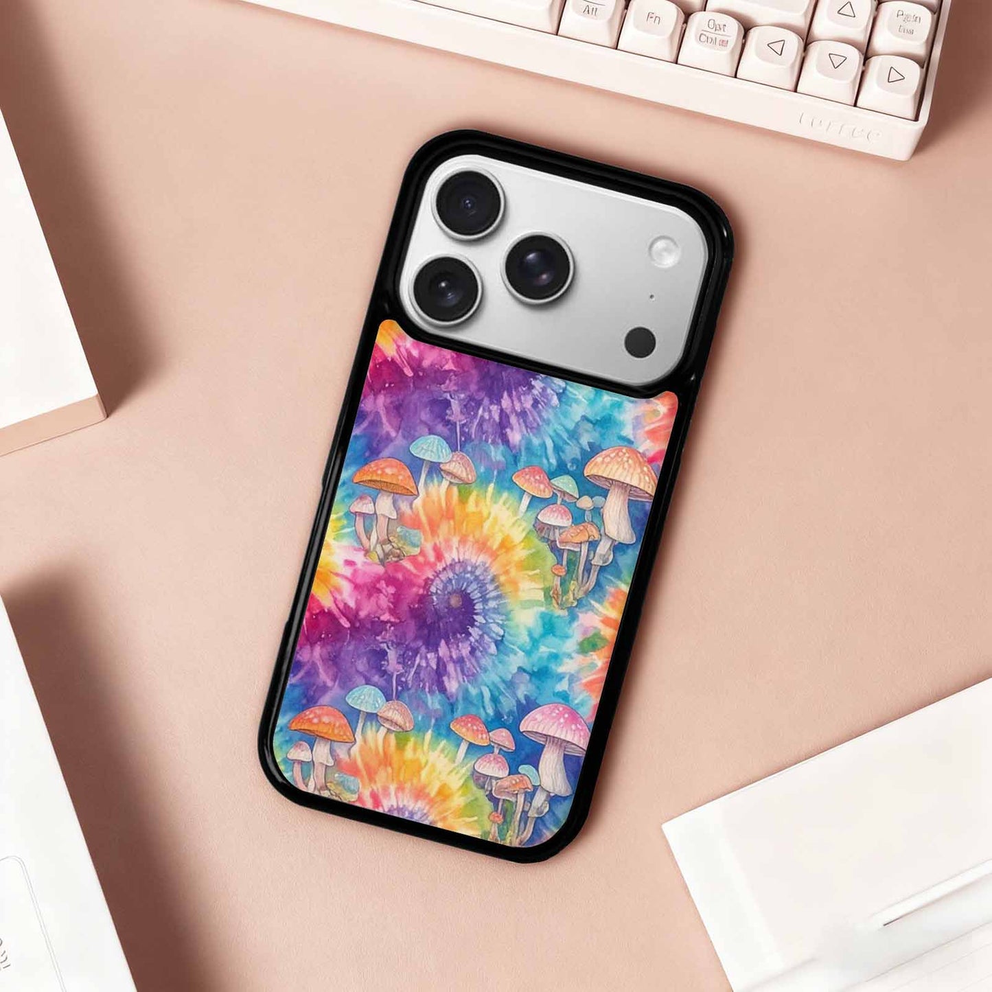 iPhone 17 Pro Case — Mushrooms Tie Dyemushrooms Pat 9i2 Tie, Custom Made Phone Cover