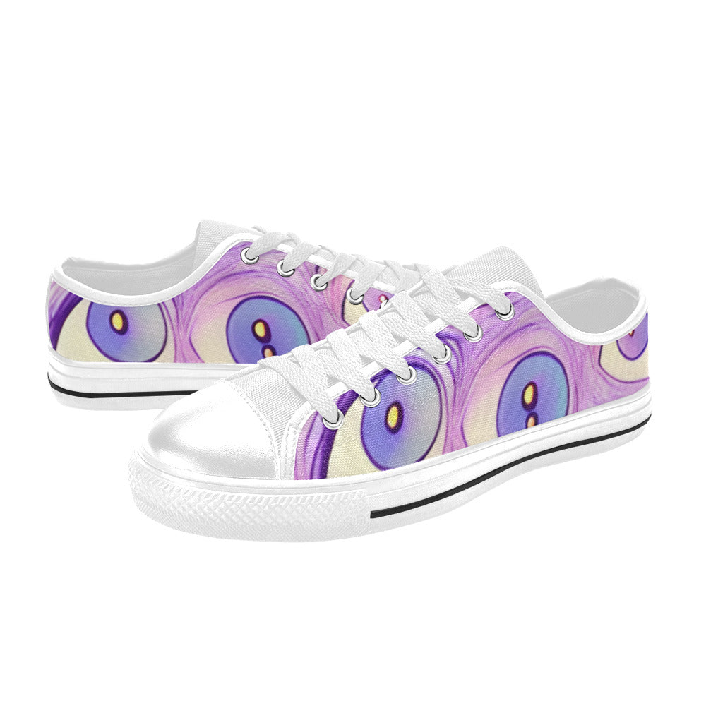 WOMEN'S Cc Wall Eyes Trippy Canvas Aesthetic Sneakers