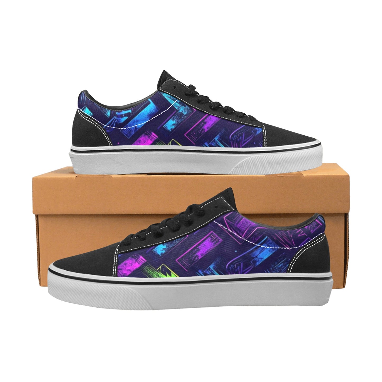 MEN'S Electric Houndstooth Dream 1 Low Top Skateboarding Aesthetic Shoes