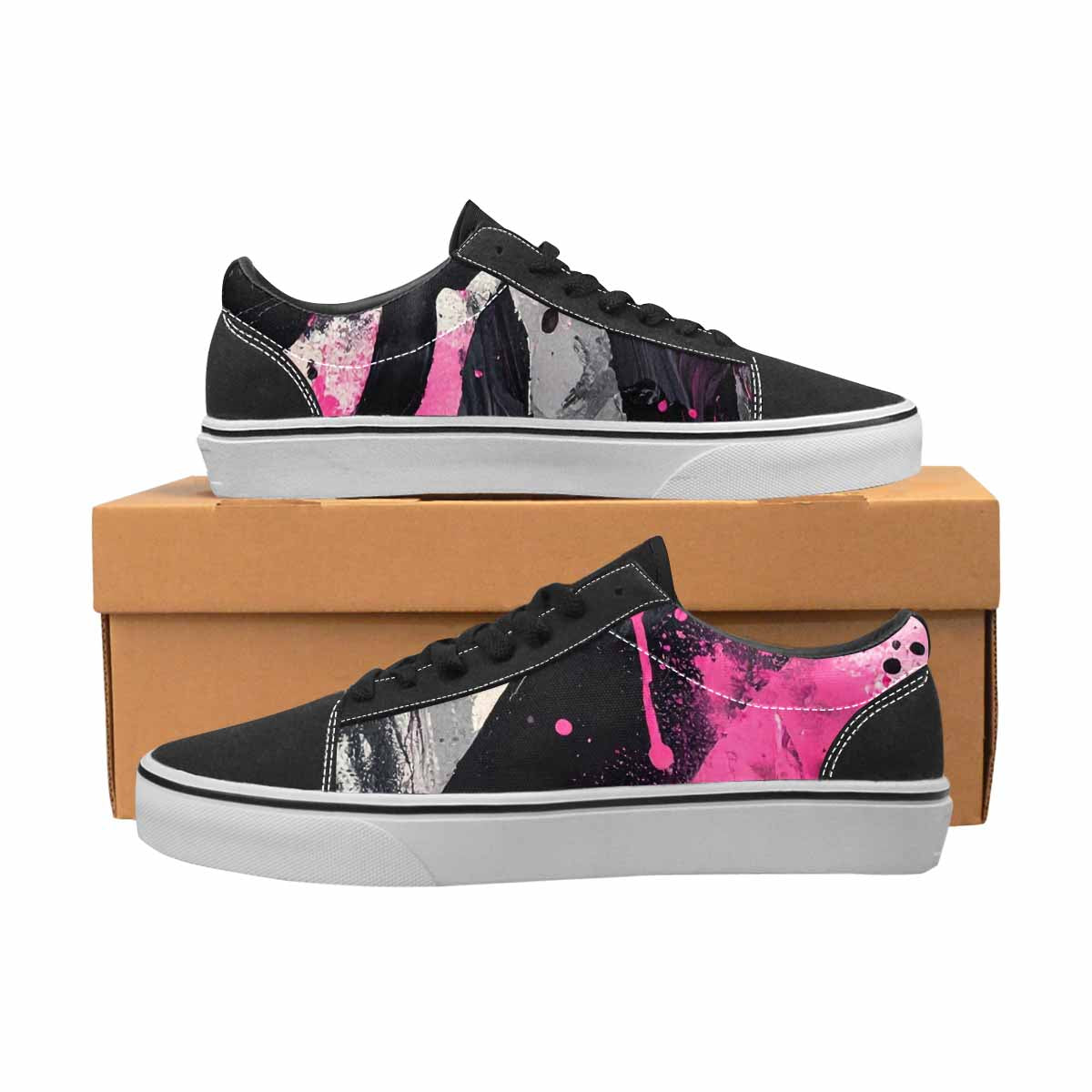 WOMEN'S Zebra Stripe Burst Lace-Up Canvas Dreamcore Custom Shoes