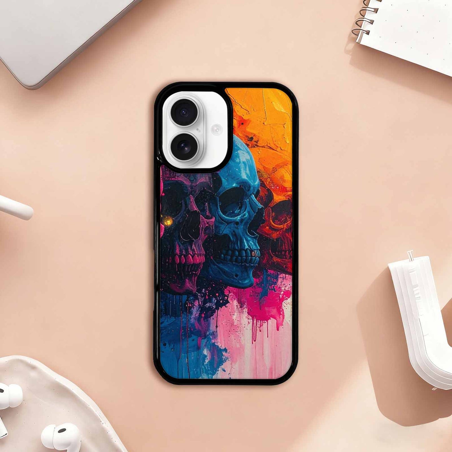 iPhone 17 Case — Skull Dark Art Gothic Print Gothic, Customized Protective Case
