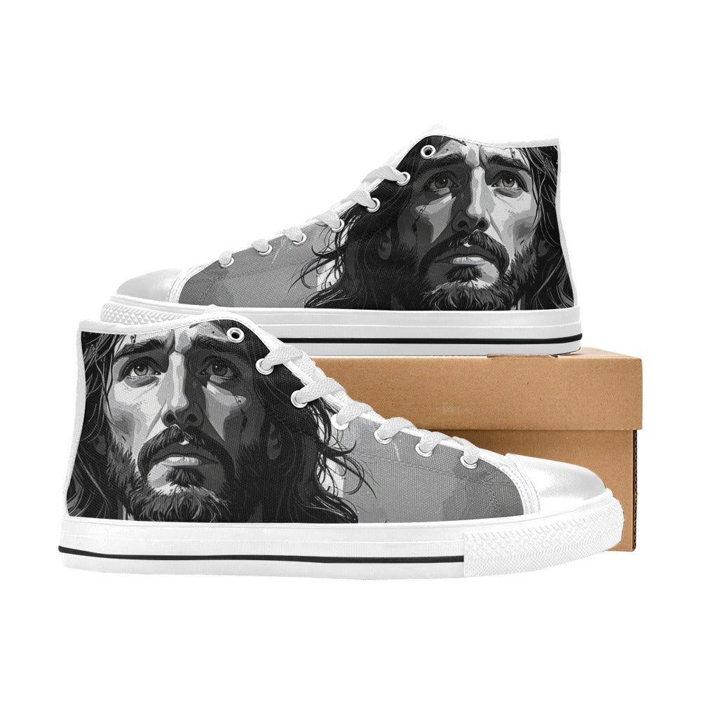 MEN'S Jesus_Ht_04 Men’S High Top Canvas Wallpaper Art Custom Shoes