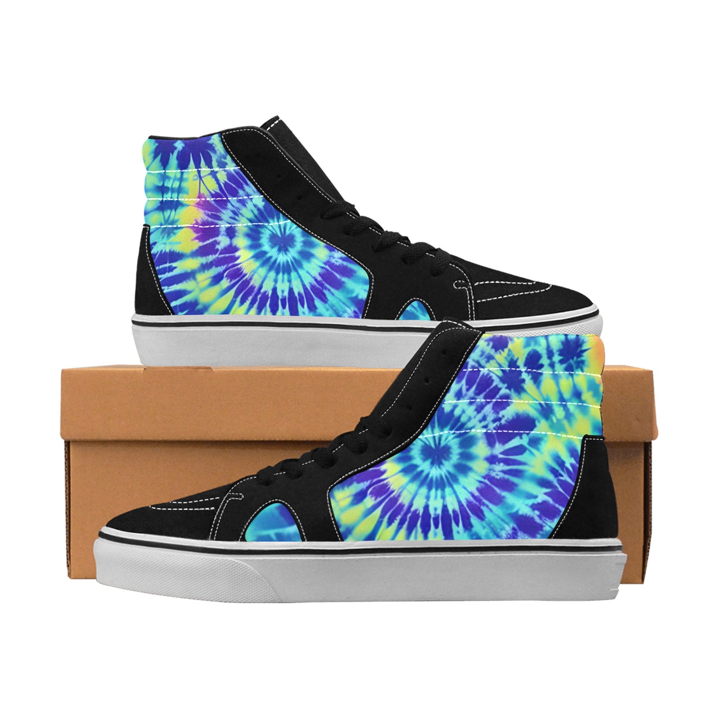 WOMEN'S Tie Dye 3 High Top Skateboarding Neon Fantasy Sneakers