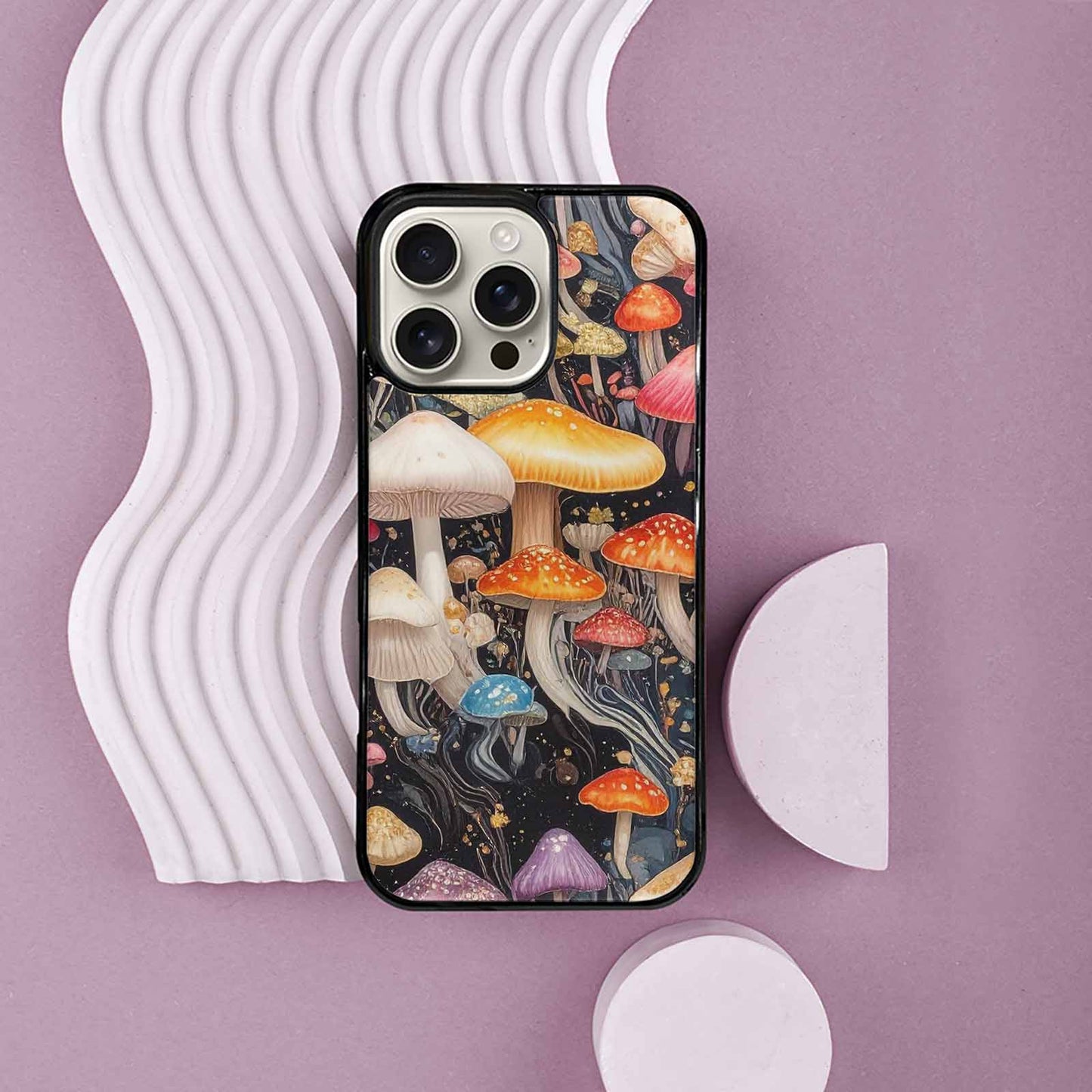 iPhone 16 Pro Max Case — Mushrooms Pattern Hundreds Of, Customized Protective Case
