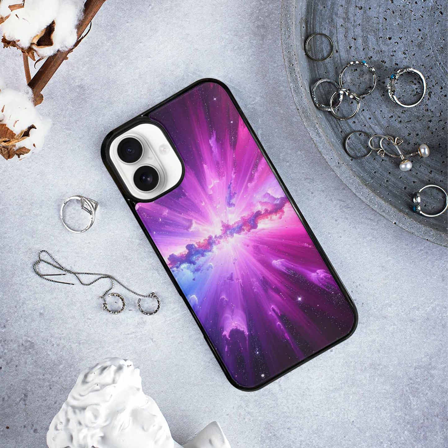 iPhone 16 Plus Case — Galaxy Nebula Galaxy Nebula Burs Jug, Custom Printed Phone Case