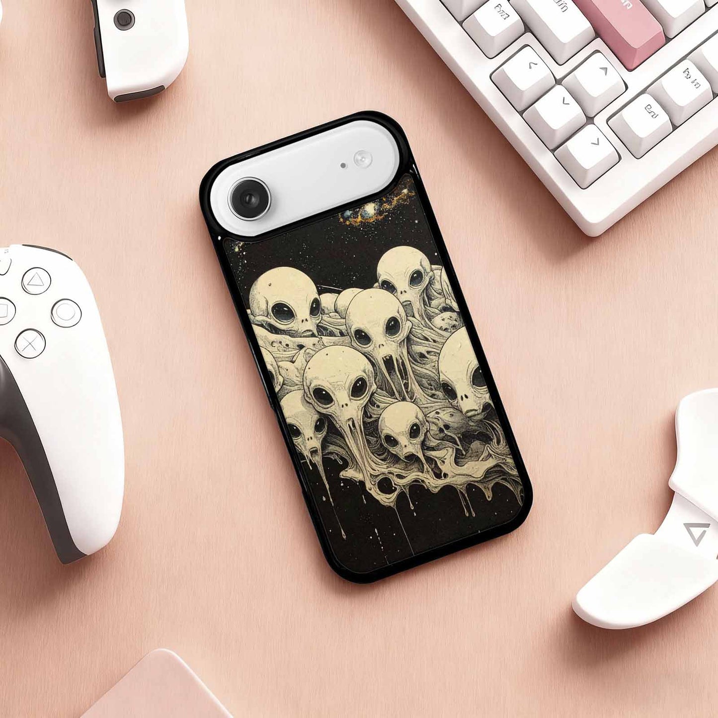iPhone 17 Air Case — Melting Aliens Pattern Hundreds Of Alien, Custom Art Phone Cover