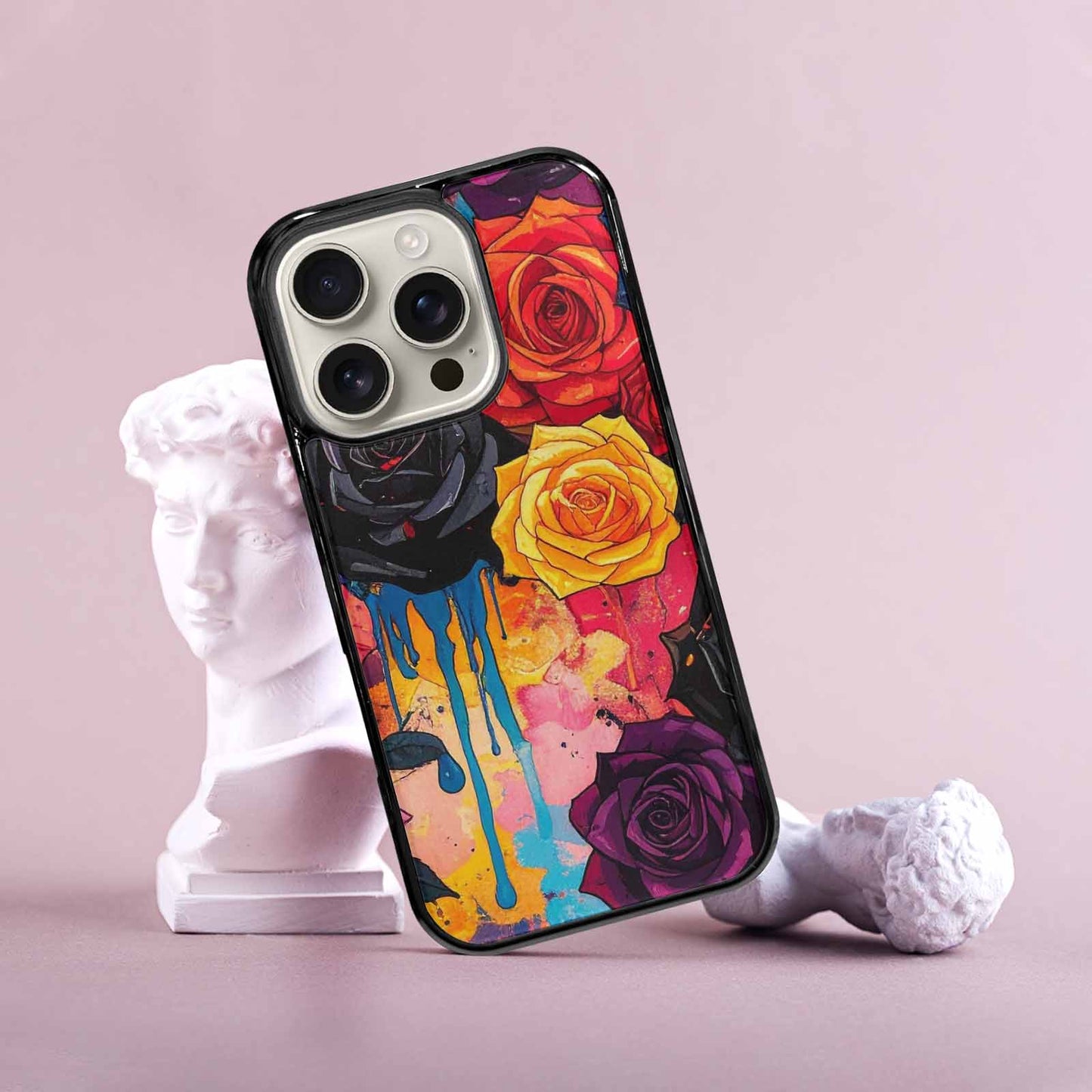 iPhone 16 Pro Case — Gothic Rose Gothic Roses Pattern Hundreds, Custom Printed Phone Case