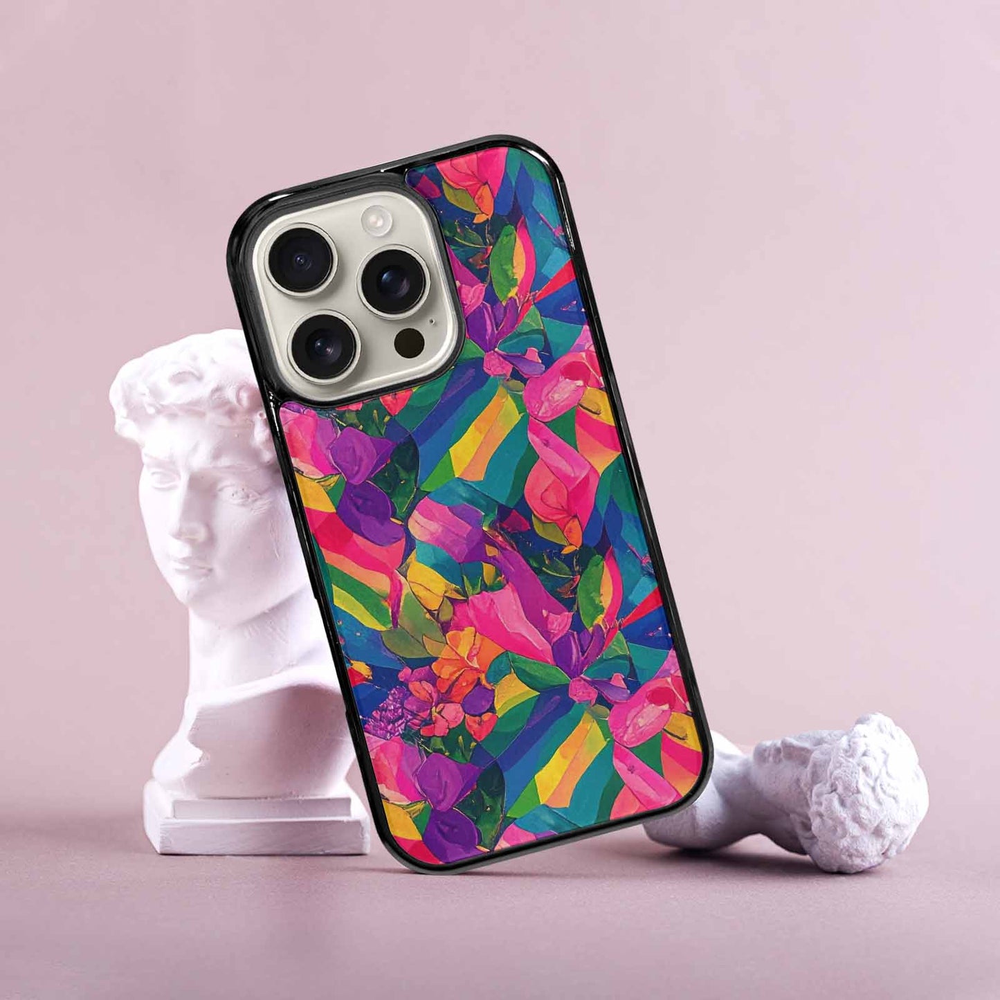 iPhone 16 Pro Case — Polysexual Flag Color Theme Small Rainbow, Unique Phone Case Design