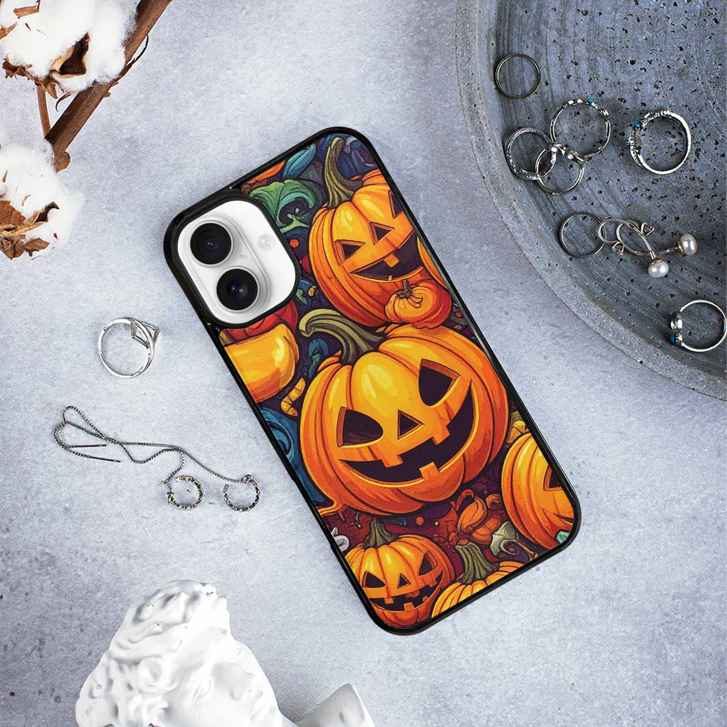 iPhone 16 Plus Case — Halloween Witches Ghouls, Unique Phone Case Design