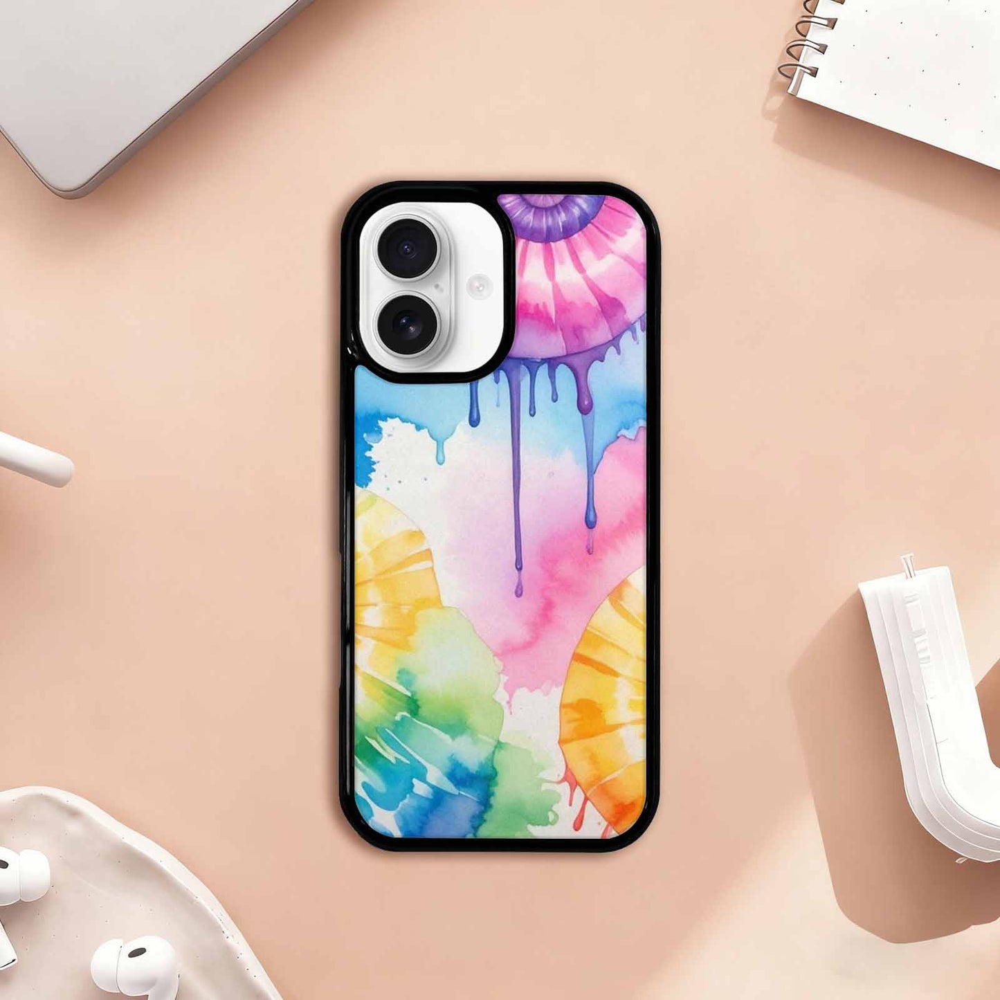 iPhone 17 Case — Dripping Tie Dye Spiral Custom Tie, Custom Print Case Cover