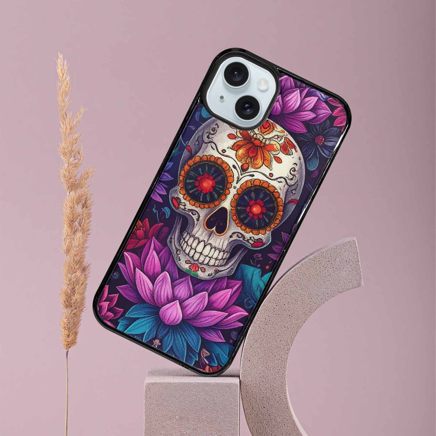 iPhone 15 Plus Case — Lotus Many Hundreds Of Skulls Art, Custom Printed Phone Case