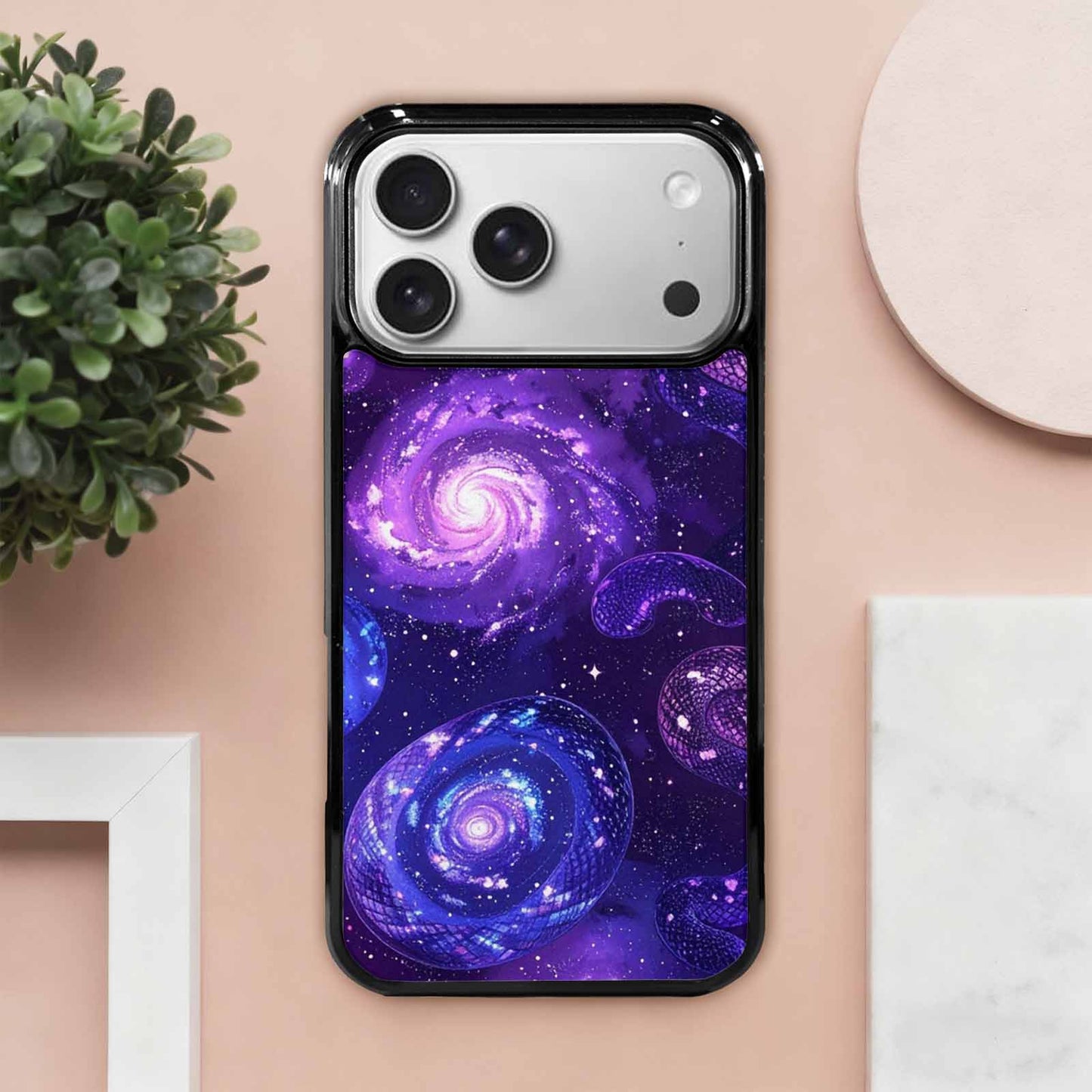 iPhone 17 Pro Max Case — Galaxy Snake Print Galaxy Space, Unique Phone Case Design