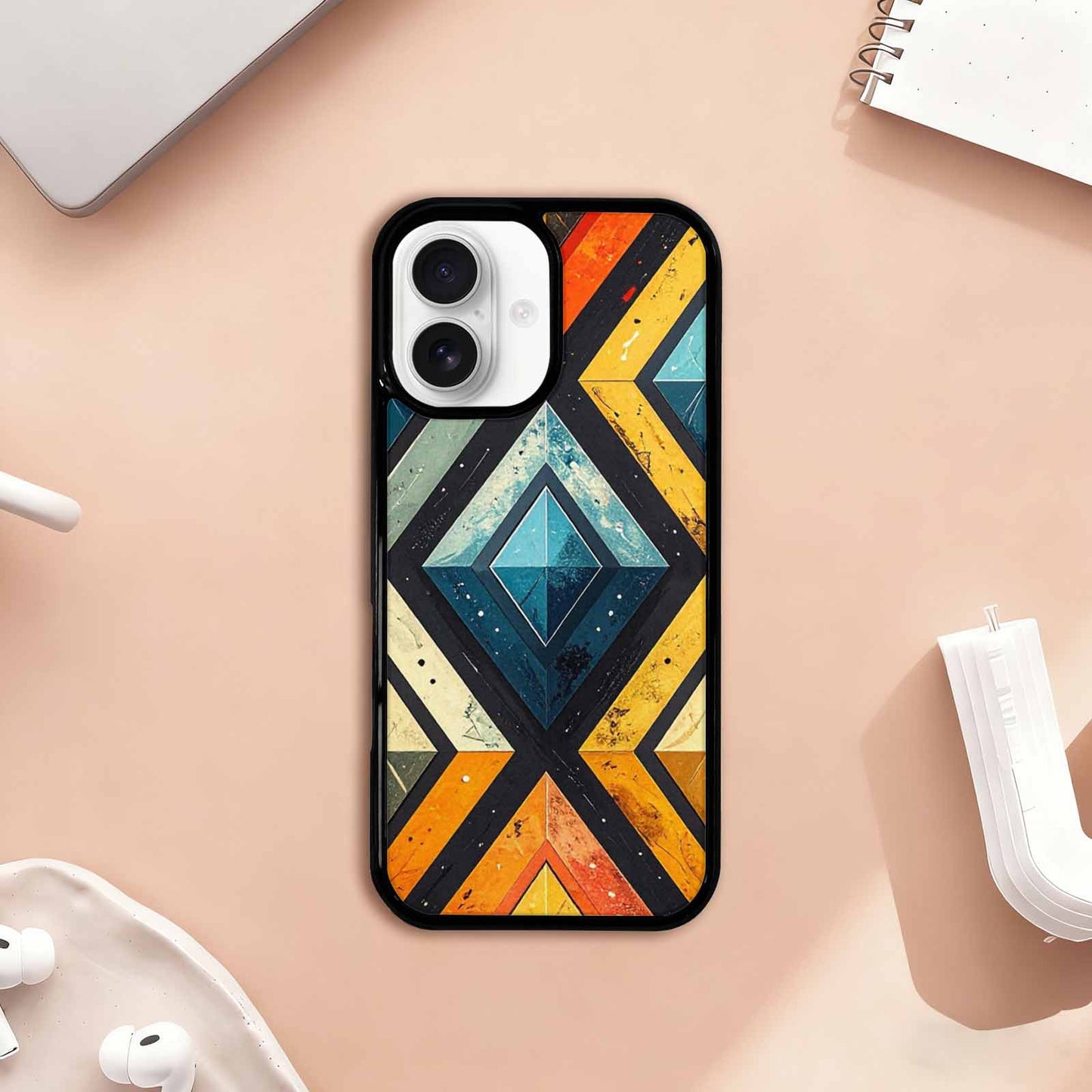 iPhone 17 Case — Vintage Summer Diamond Retro Vintage, Customized Protective Case