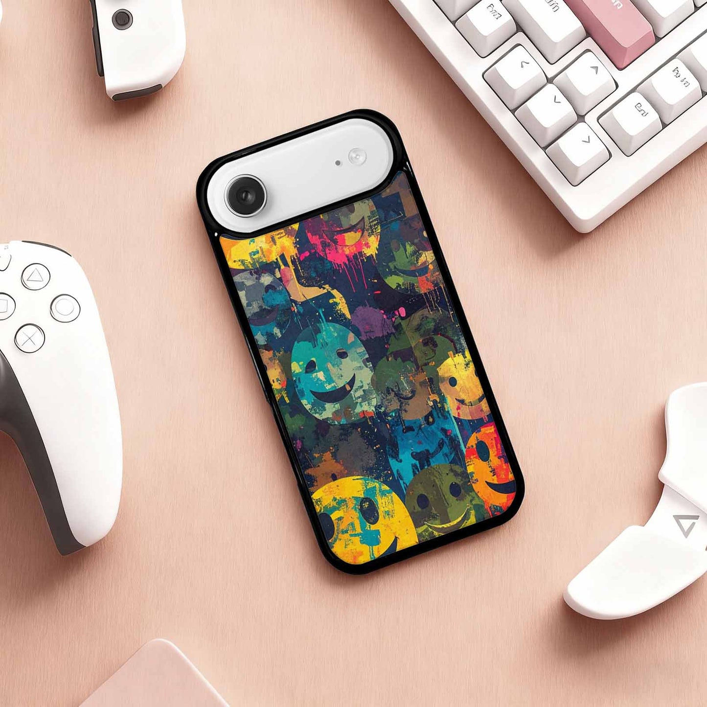 iPhone 17 Air Case — Smiley Faces Camosmiley Faces Gd7 Camo, Personalized Phone Case