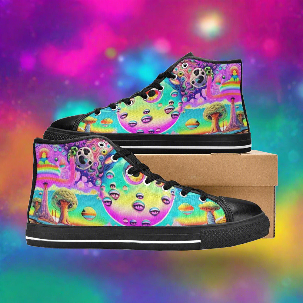 Mermaid Vivid Multicolor Unique WOMEN Bold Art - Freaky Shoes | Custom Art Sneakers
