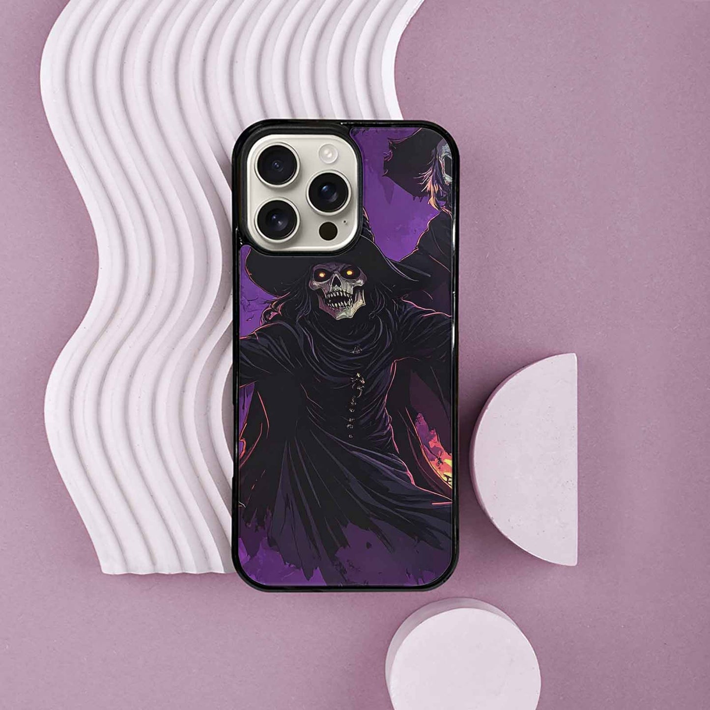 iPhone 16 Pro Max Case — Scary Horror Halloween Art Print Edge, Personalized Phone Case