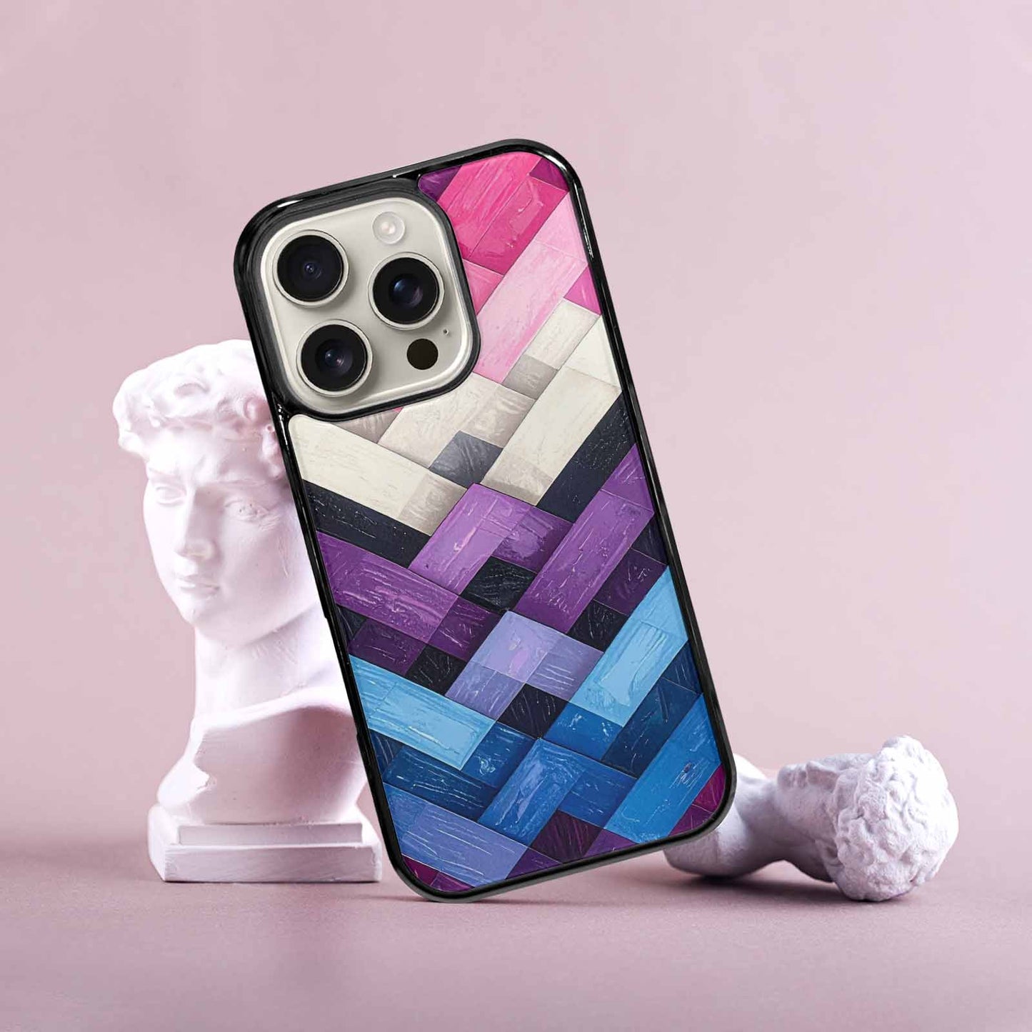 iPhone 16 Pro Case — Genderfluid Flag Color Theme Small Rainbow, Custom Designed Case Cover