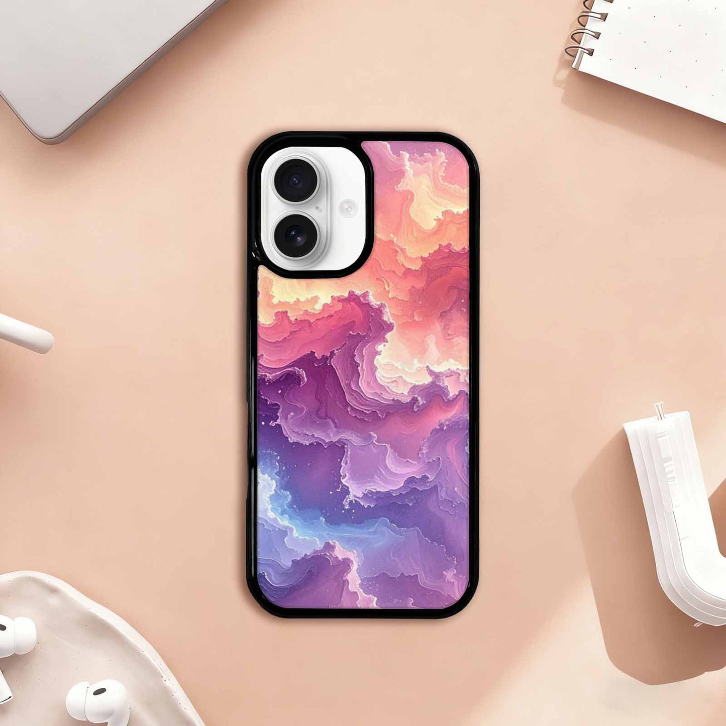 iPhone 17 Case — Seamless Tileable Pattern Of Galaxy Space, Custom Printed Phone Case
