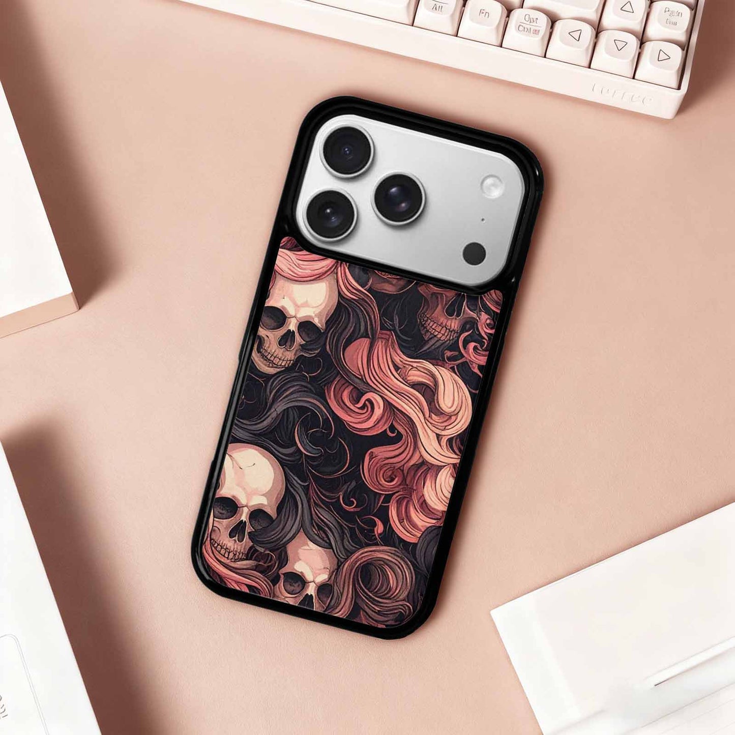 iPhone 17 Pro Case — Skull Dark Art Gothic Print Gothic, Custom Designed Case Cover