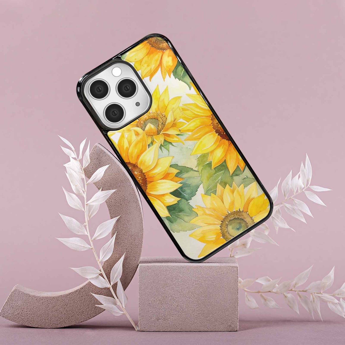 iPhone 15 Pro Max Case — Sunflowers Watercolor, Unique Phone Case Design