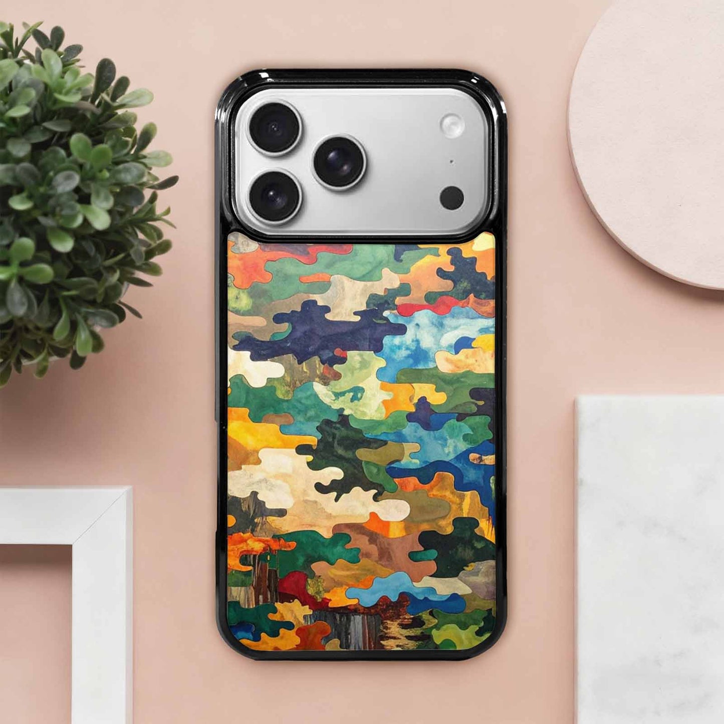 iPhone 17 Pro Max Case — Camo Patches Full Color Camo, Custom Art Phone Cover