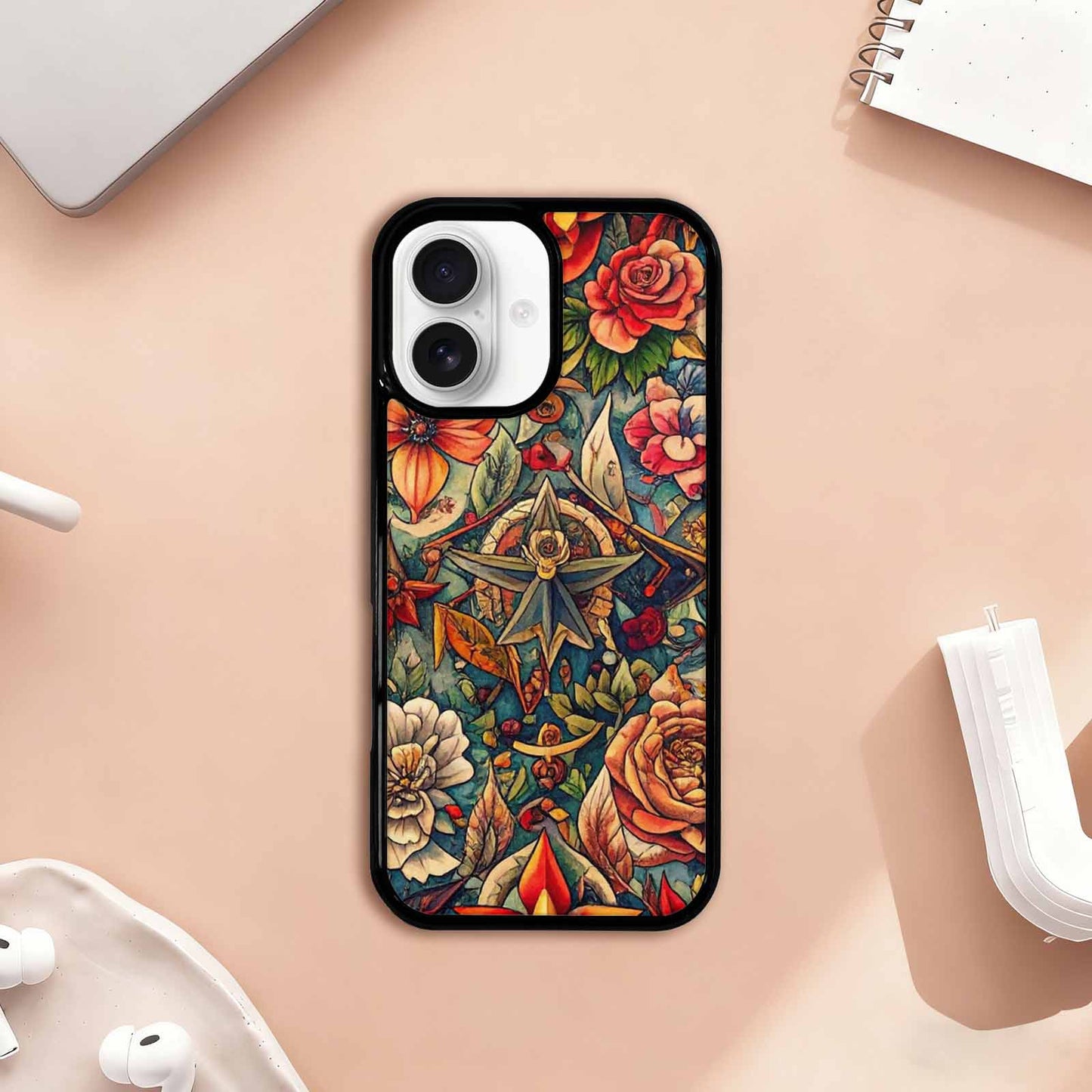 iPhone 17 Case — Small Old School Tattoo Original Art, Personalized Phone Case
