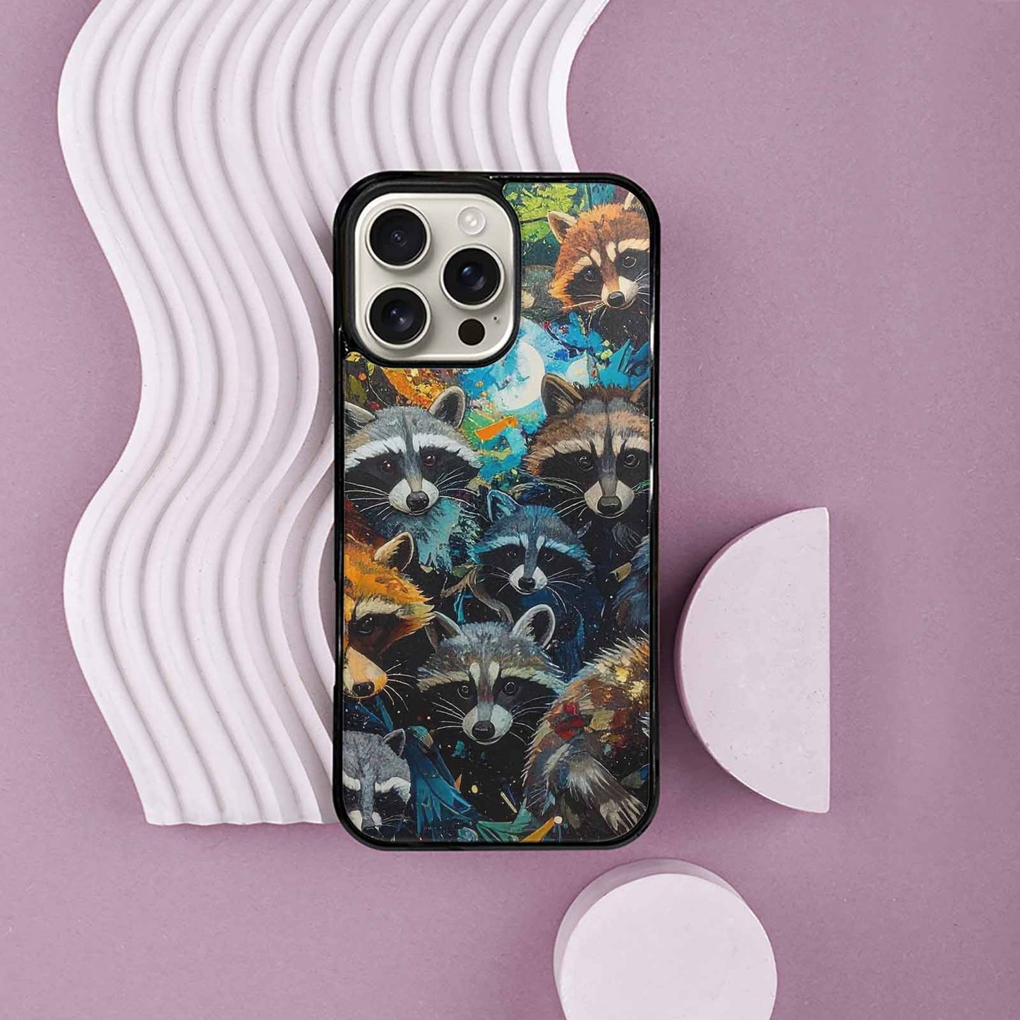 iPhone 16 Pro Max Case — Raccoon Bandit Raccoon Bandit Pattern Hundreds, Custom Art Phone Cover