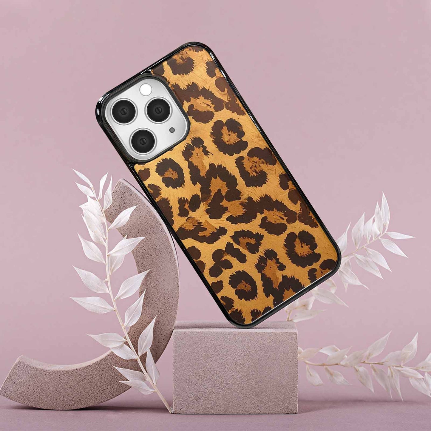 iPhone 15 Pro Max Case — Classic Leopard Print Warm Golden Tan, Custom Made Phone Cover